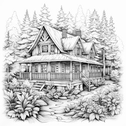 a cozy cabin in the forest