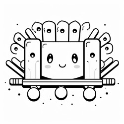 cute kawaii style about xylophone with mallets