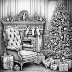 christmas gifts by the fire