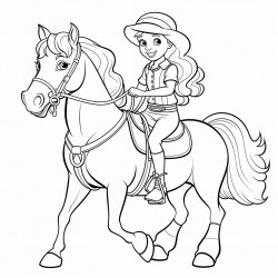 a old girl riding a big horse