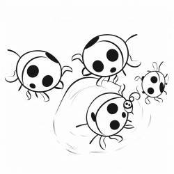 five ladybugs in a loop