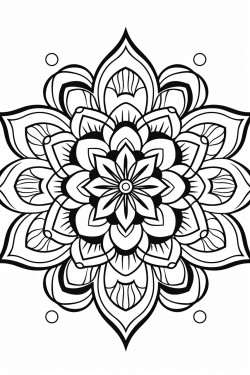 a cute tranquil mandalas   coloring bookvector white background black and white black drawing