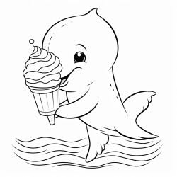 delfin con helado