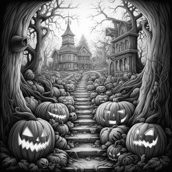 halloween spooky jackolanterns