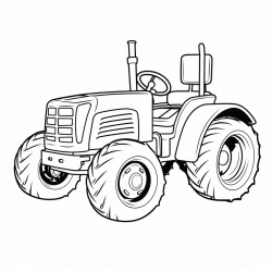 create simple different tractors without farmer