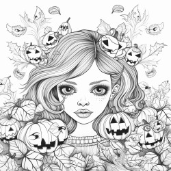 halloween pictures with a lot of leaves and flowers in the back ground