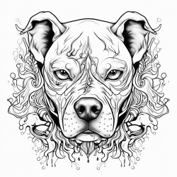 a pitbull with skulls
