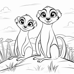 meerkats in the savannah