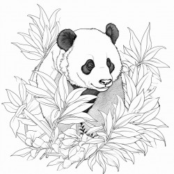 panda eating leaves
