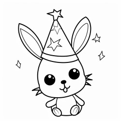 rabbit in party hat