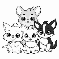 kittens puppies and bunnies with big eyes and fluffy tails