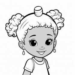 little african american girl with pretty hair style