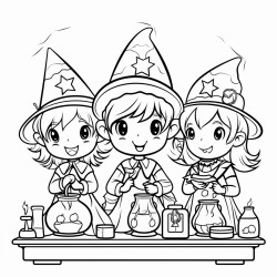 sorciere avec trois potion