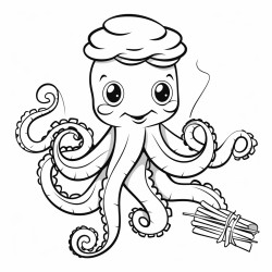 octopus eating a kebab