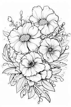 separated flowers doodle art