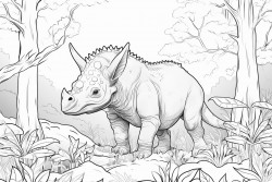 cute triceratops in the forest