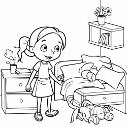 Ant tidying her room