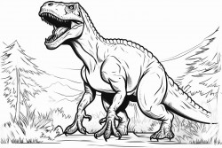 realistic trex with simple background