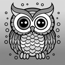 an owl with bright colors