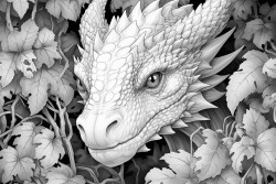 dragon in ivy leaves