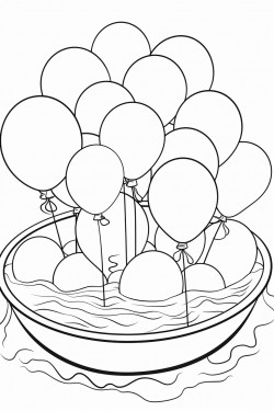 a pool full of balloons