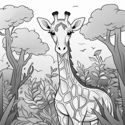 a giraffe in the garden and forest