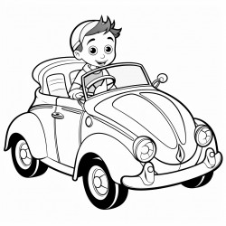 person riding a beetle with gems