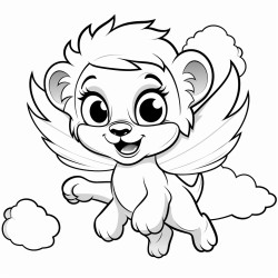 cute baby flying lion