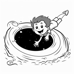 a bed being sucked into a black hole