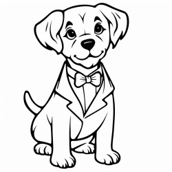 a dog in a tuxedo
