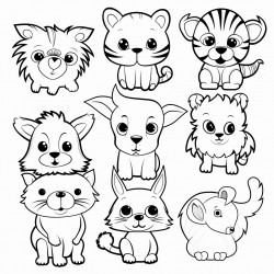 make a coloring animal for kids 10 pages