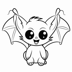 a cute bat in halloween cartoon style for kids