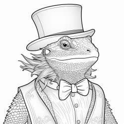 a bearded dragon wearing a tophat