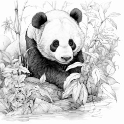 panda eats leaves
