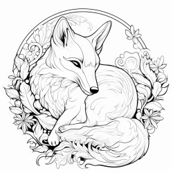 fox and a rabbit sleeping