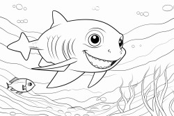 baby sea turtle hiding from a shark