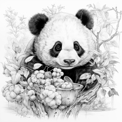 panda eats leasves