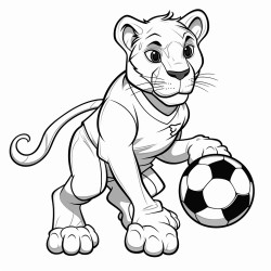 panther playing soccer