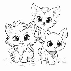 kittens puppies and bunnies with big eyes and fluffy tails