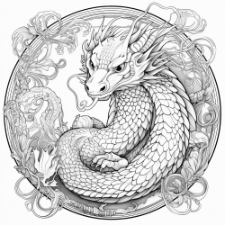 a snake dragon and dog