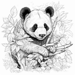 panda eats leaves