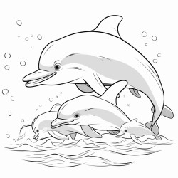 family cubs of dolphin