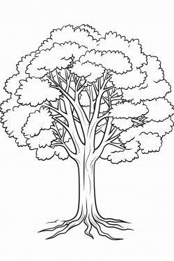 a simple big tree with wide branches and leaves