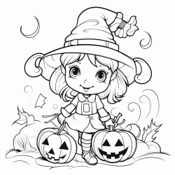 mily kotek na temat halloween z dyniami ktore sie smieja