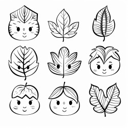 leaves with faces
