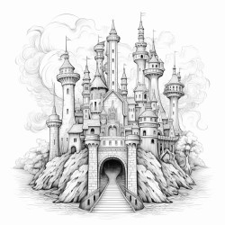 gothic castle with a dragon