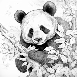 panda eats leaves