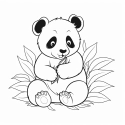 panda eating leaves