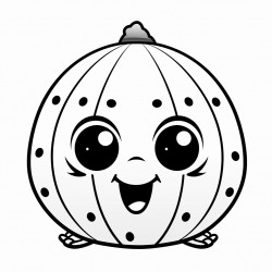 cartoon character of a watermelon with a face