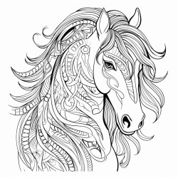 horse coloring for adults